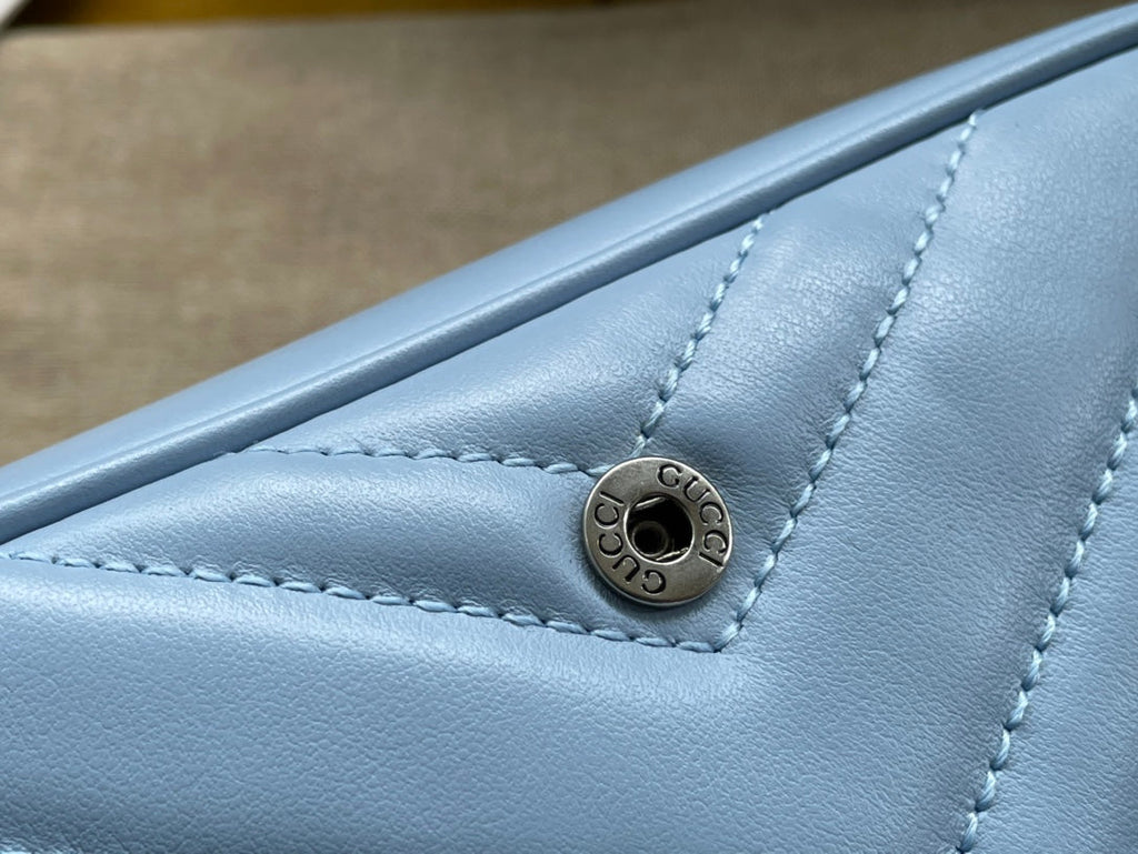 MINI SAC À MAIN MARMONT 16 EN CUIR DE VEAU BLEU PASTEL
