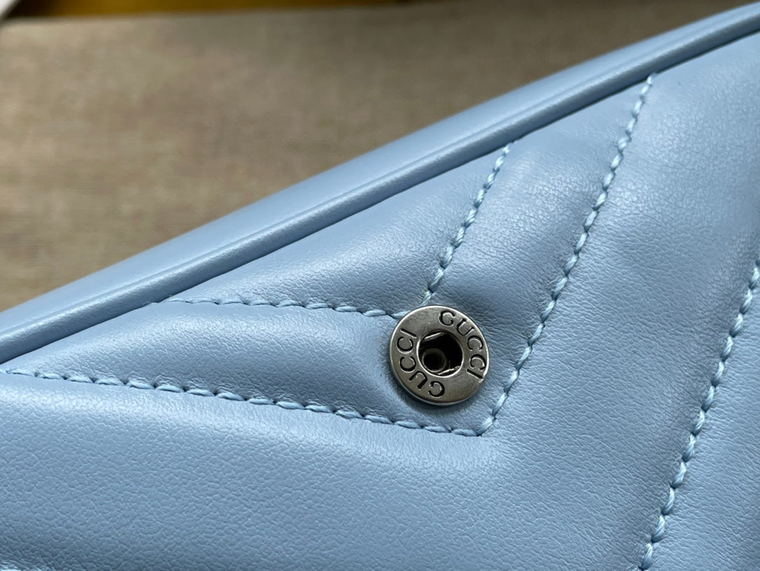 MINI SAC À MAIN MARMONT 16 EN CUIR DE VEAU BLEU PASTEL