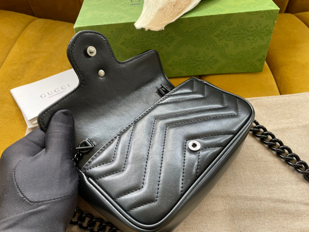 MINI SAC À MAIN MARMONT 16 EN CUIR DE VEAU NOIR