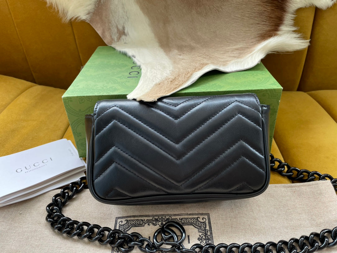 MINI SAC À MAIN MARMONT 16 EN CUIR DE VEAU NOIR