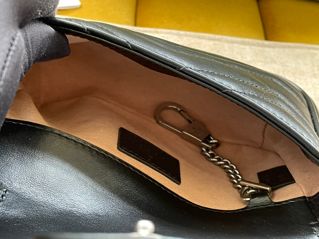 MINI SAC À MAIN MARMONT 16 EN CUIR DE VEAU NOIR