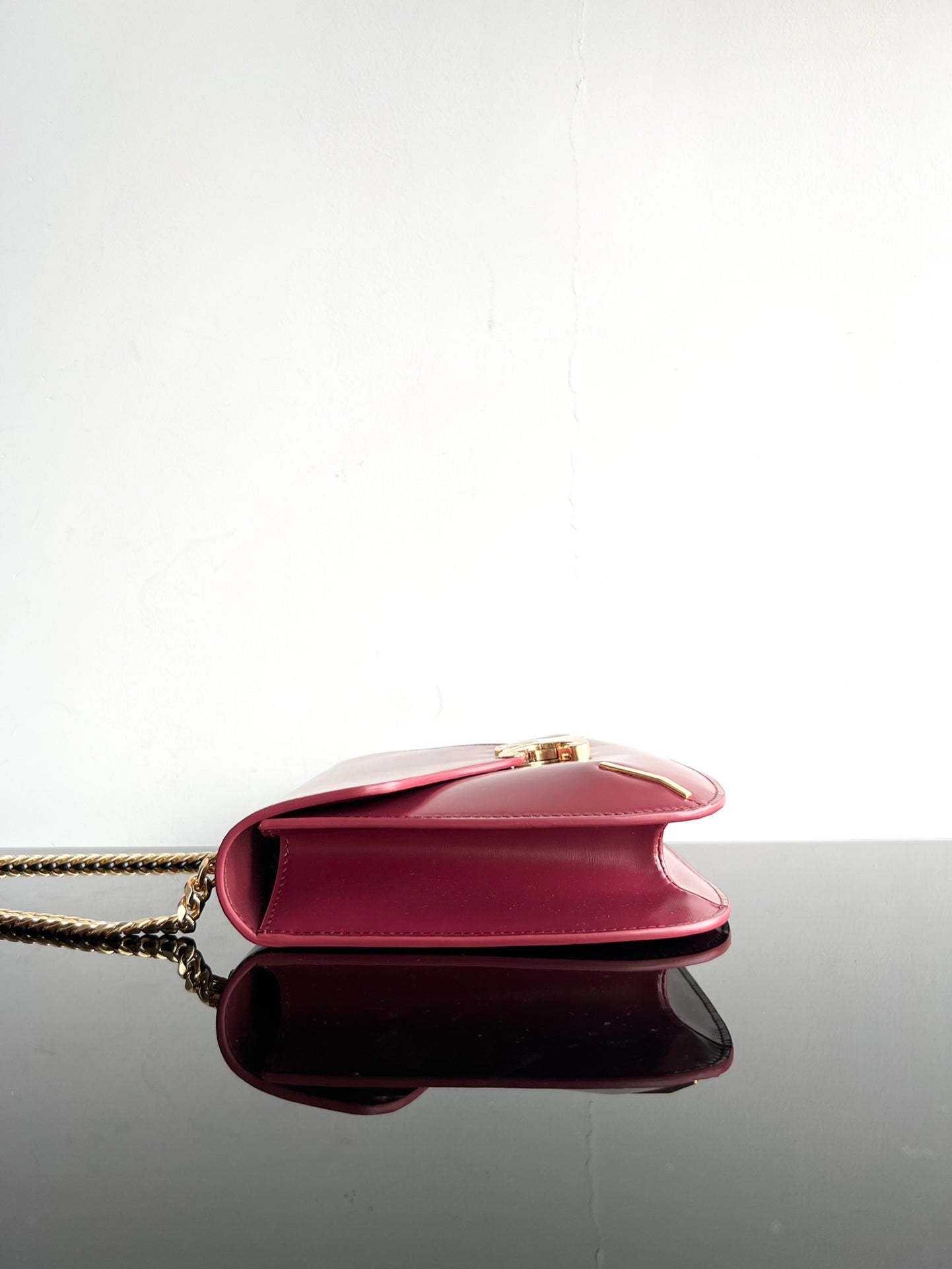 BESACE TRIPHOME 24 CUIR DE VEAU BRILLANT ROUGE RUBIS