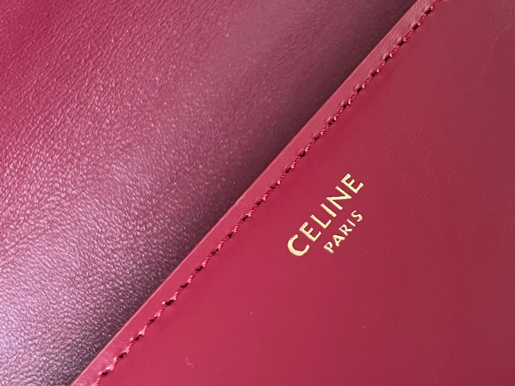 BESACE TRIPHOME 24 CUIR DE VEAU BRILLANT ROUGE RUBIS