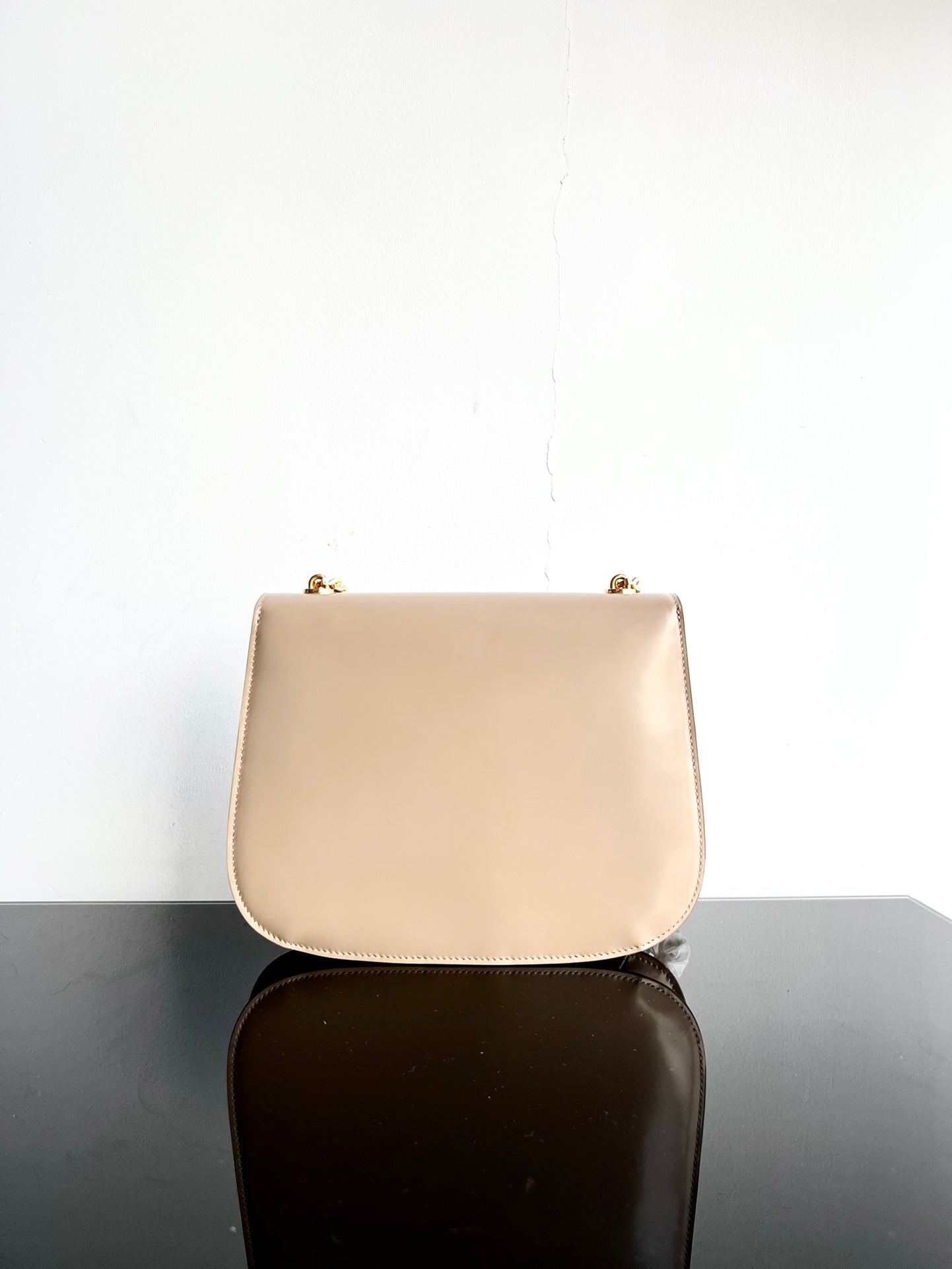 BESACE TRIPHOME 24 CUIR DE VEAU BRILLANT BEIGE CRÈME