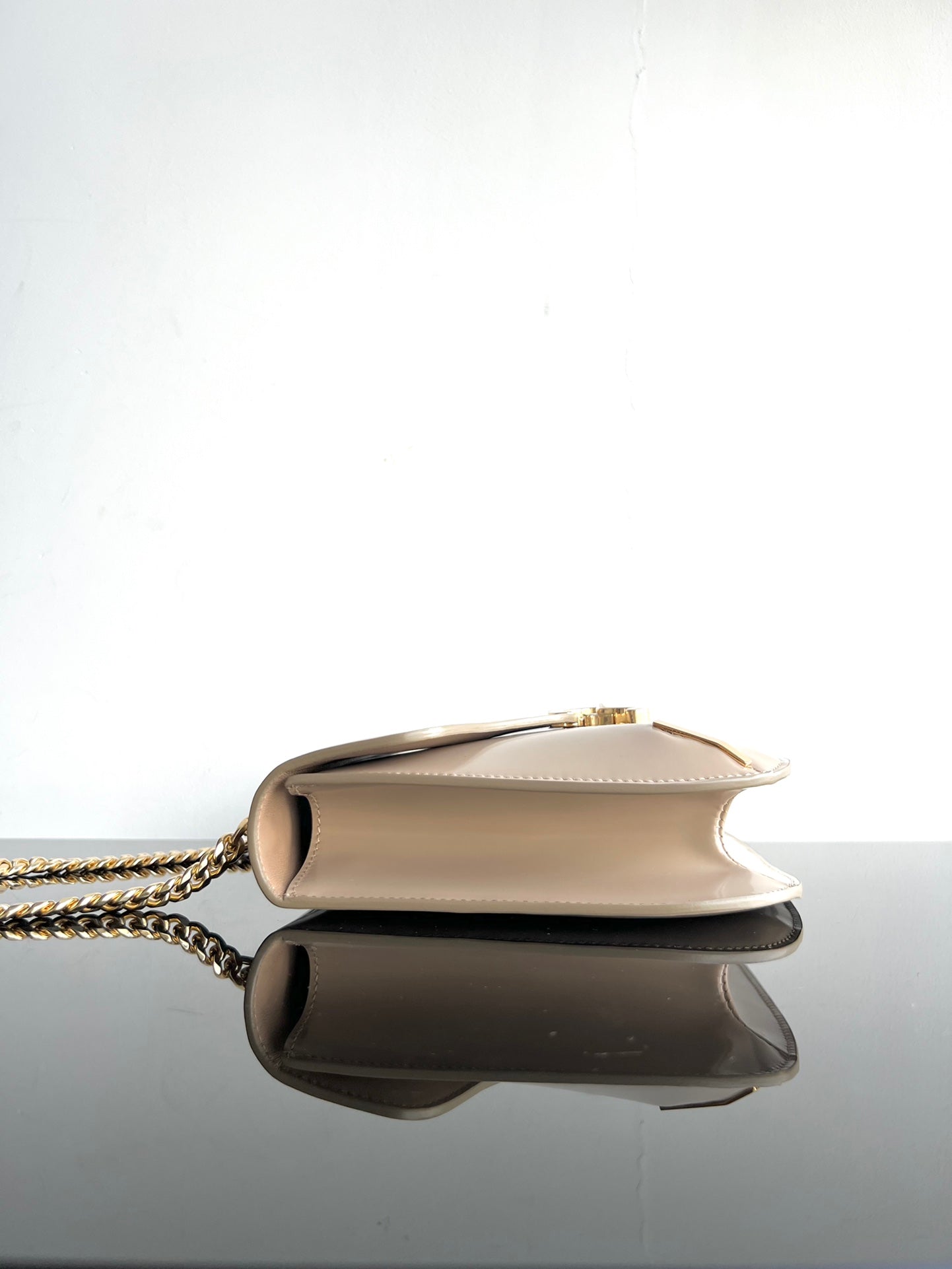 BESACE TRIPHOME 24 CUIR DE VEAU BRILLANT BEIGE CRÈME