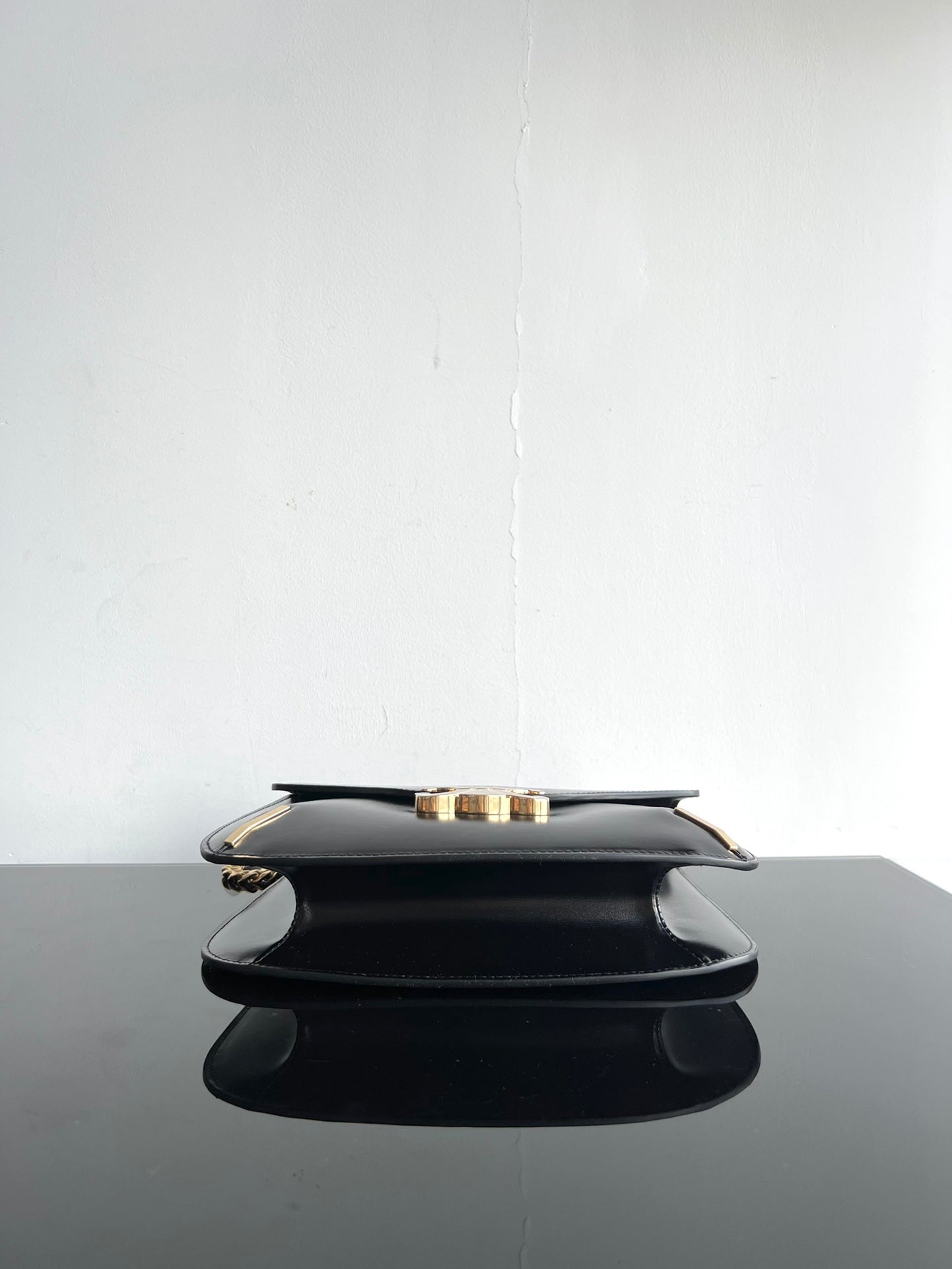 BESACE TRIPHOME 24 CUIR DE VEAU NOIR BRILLANT