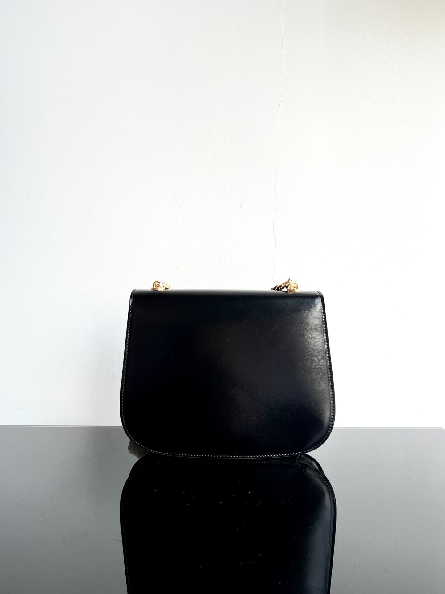 BESACE TRIPHOME 24 CUIR DE VEAU NOIR BRILLANT