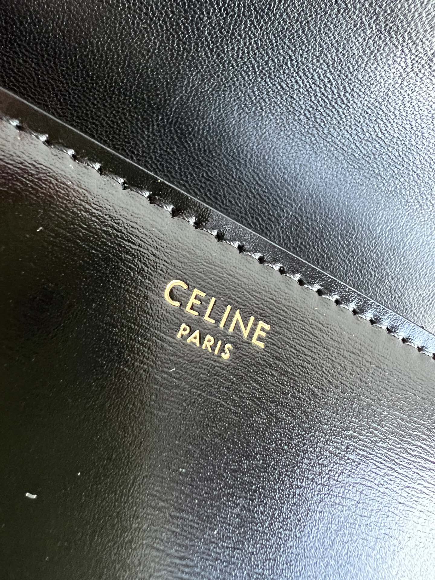 BESACE TRIPHOME 24 CUIR DE VEAU NOIR BRILLANT