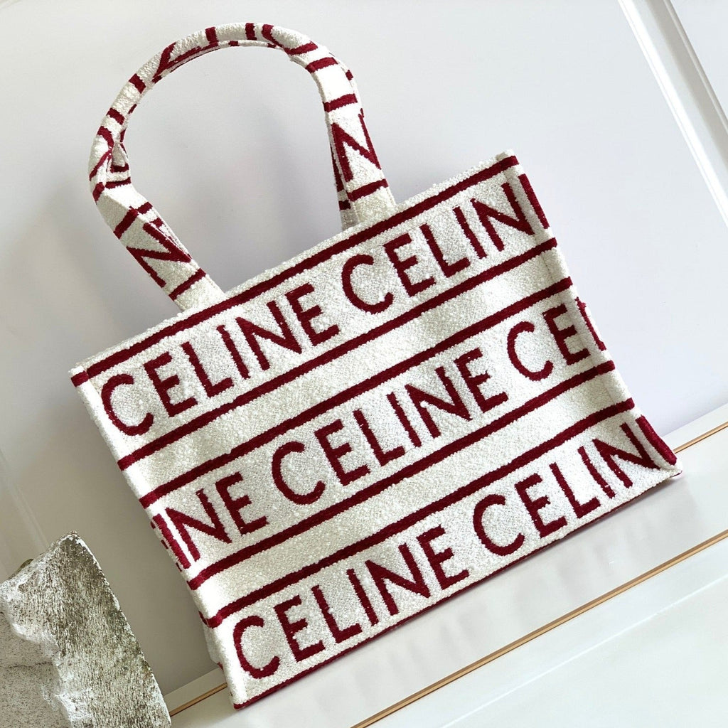 SAC CABAS LETTRE 41 TISSU BLANC ROUGE