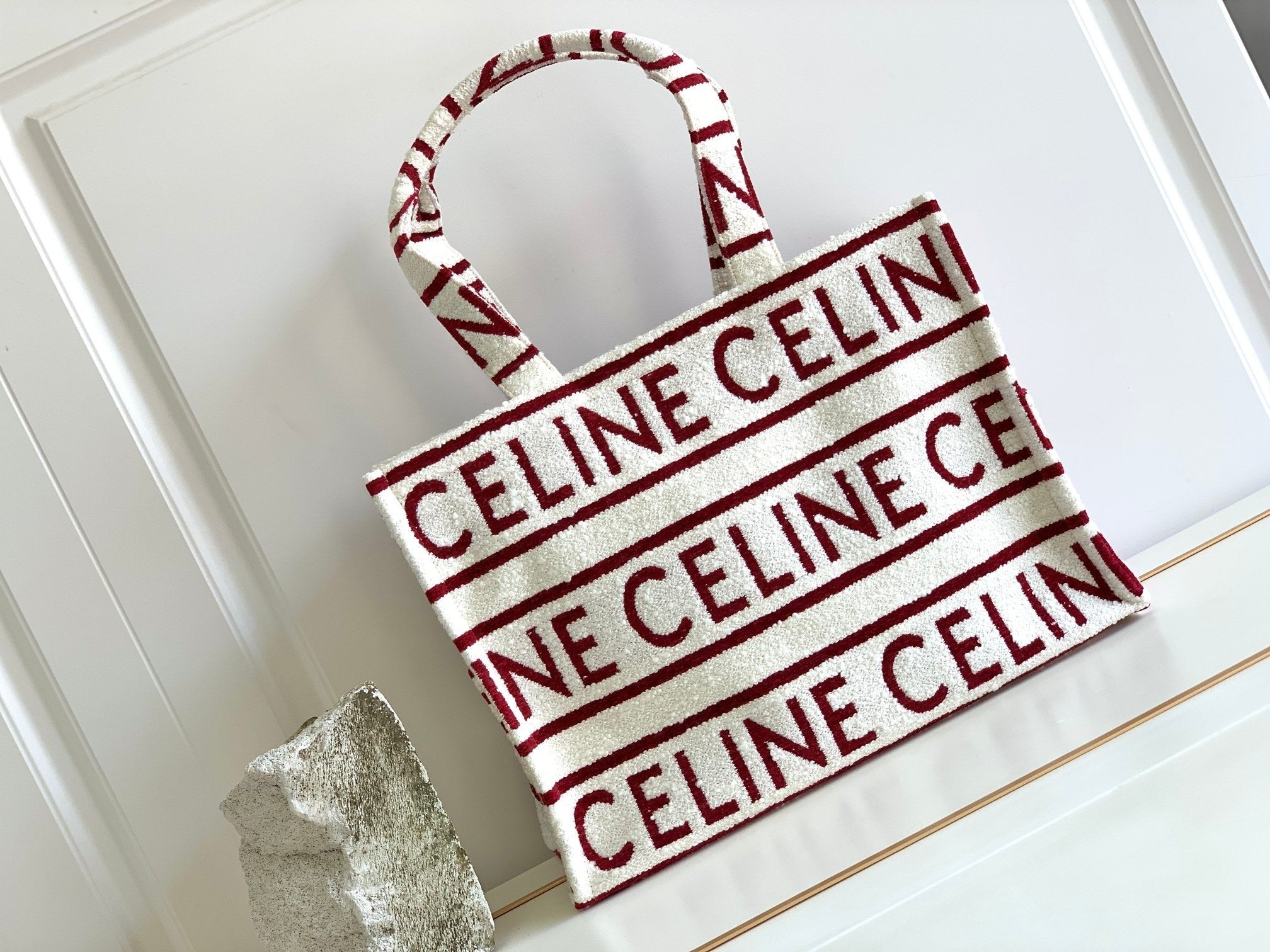 GRAND CABAS 41 TOILE BLANC BORDEAUX MULTI LOGO