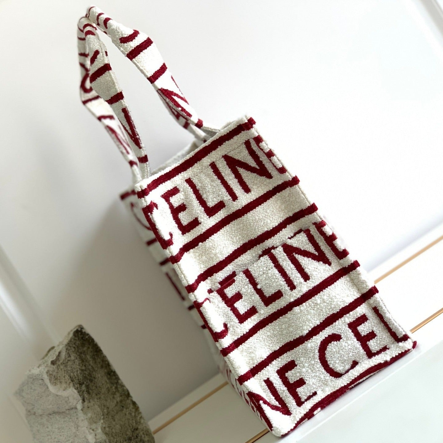 SAC CABAS LETTRE 41 TISSU BLANC ROUGE
