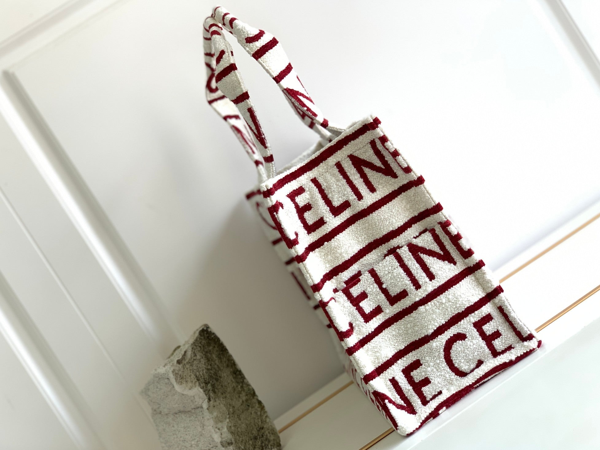 GRAND CABAS 41 TOILE BLANC BORDEAUX MULTI LOGO