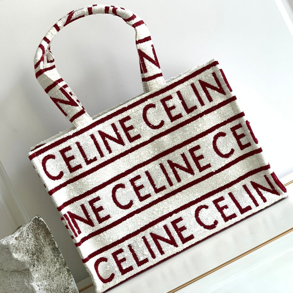 SAC CABAS LETTRE 41 TISSU BLANC ROUGE