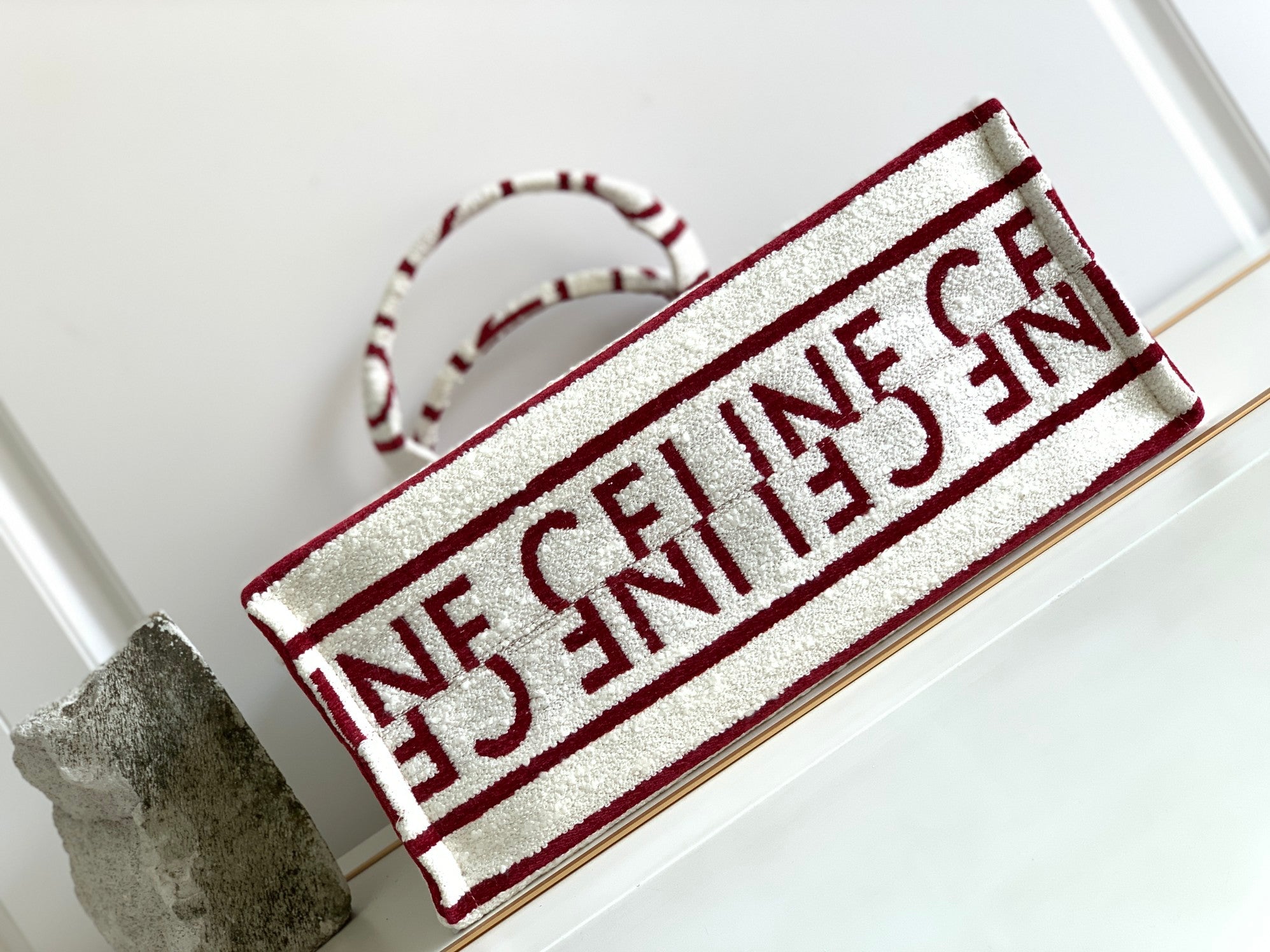 GRAND CABAS 41 TOILE BLANC BORDEAUX MULTI LOGO