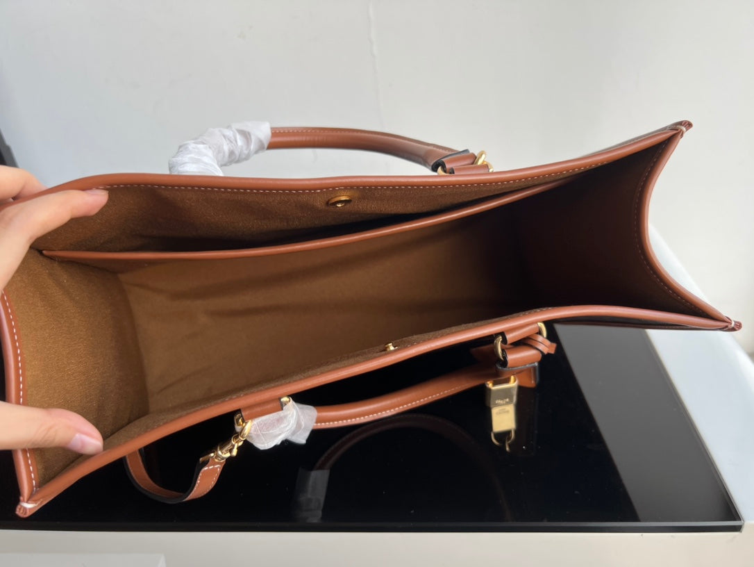SAC CABAS TRIPHOME 35 EN CUIR DE VEAU NOIR