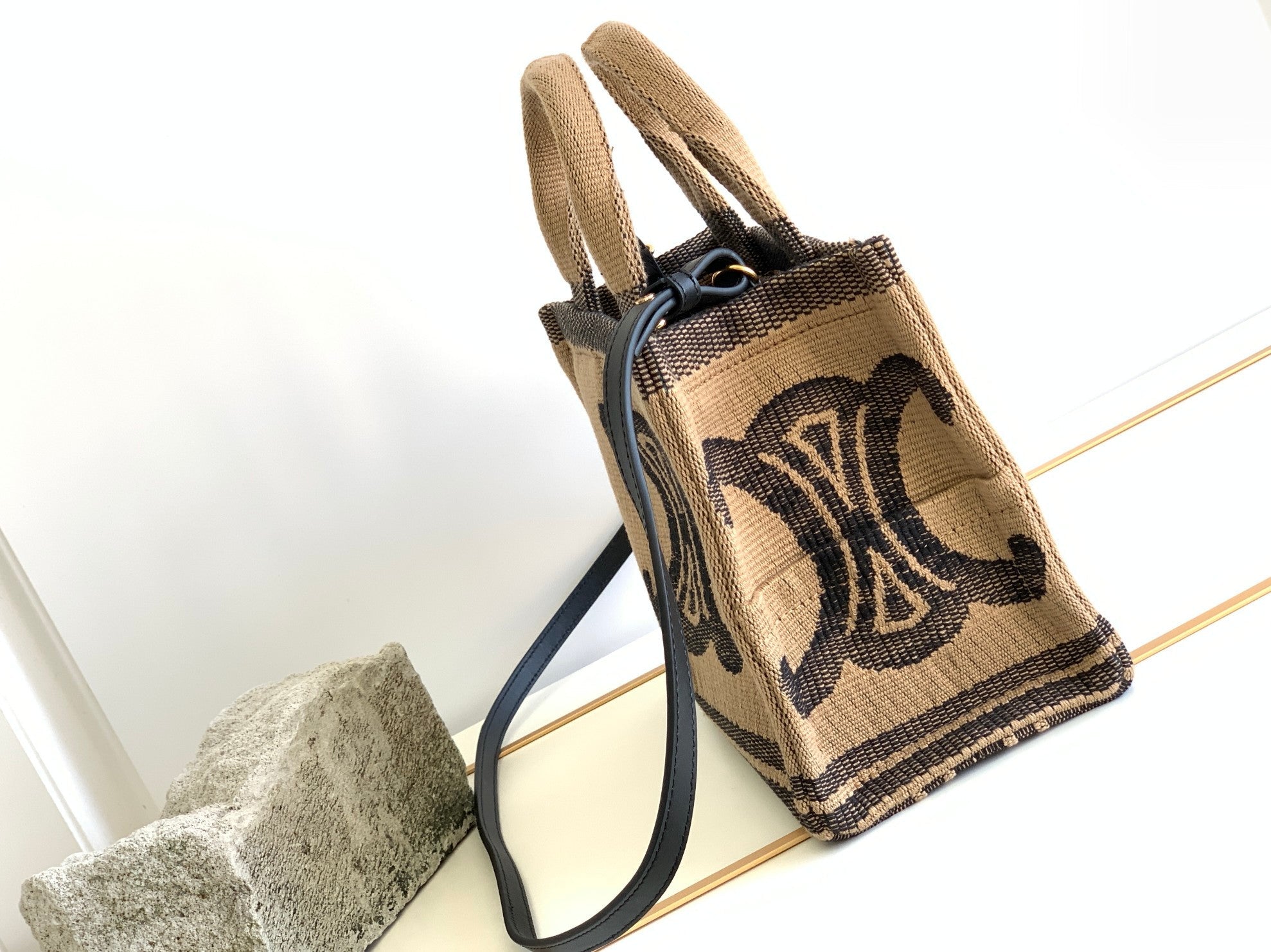 SAC TRIPHOME 26 EN TISSU NOIR MARRON