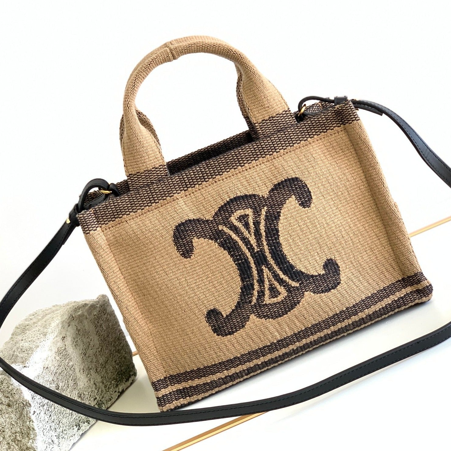 SAC TRIPHOME 26 EN TISSU NOIR MARRON