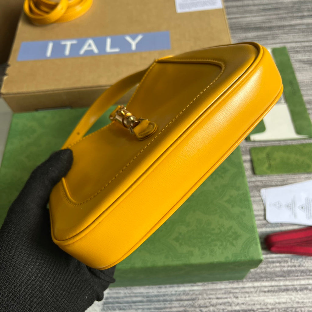 SAC À BANDOULIÈRE GG JACKIE MINI 19 EN CUIR DE VEAU JAUNE