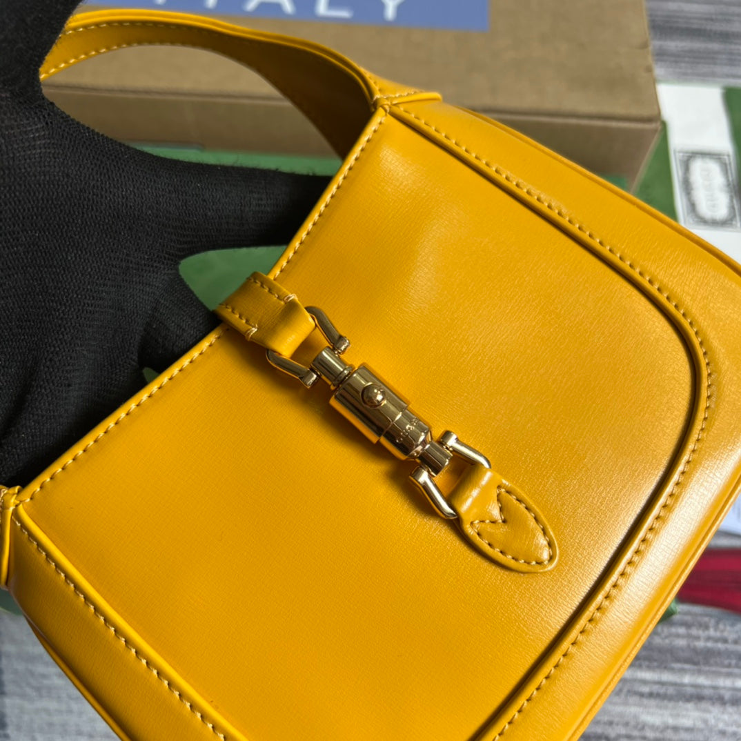 SAC À BANDOULIÈRE GG JACKIE MINI 19 EN CUIR DE VEAU JAUNE