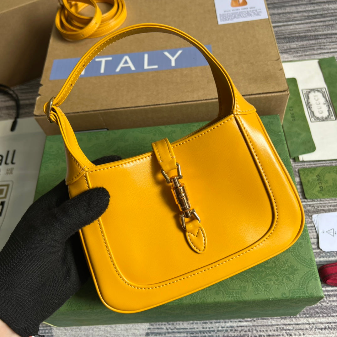SAC À BANDOULIÈRE GG JACKIE MINI 19 EN CUIR DE VEAU JAUNE