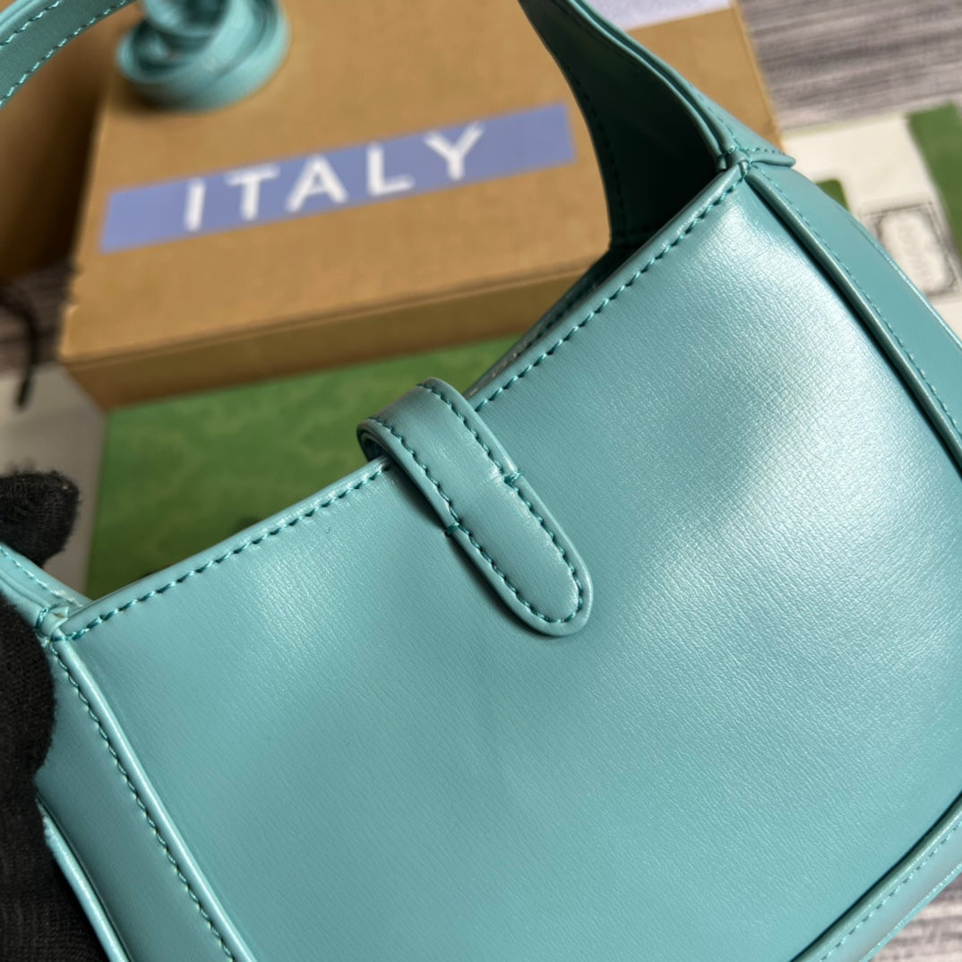 SAC À BANDOULIÈRE GG JACKIE MINI 19 EN CUIR DE VEAU BLEU PASTEL