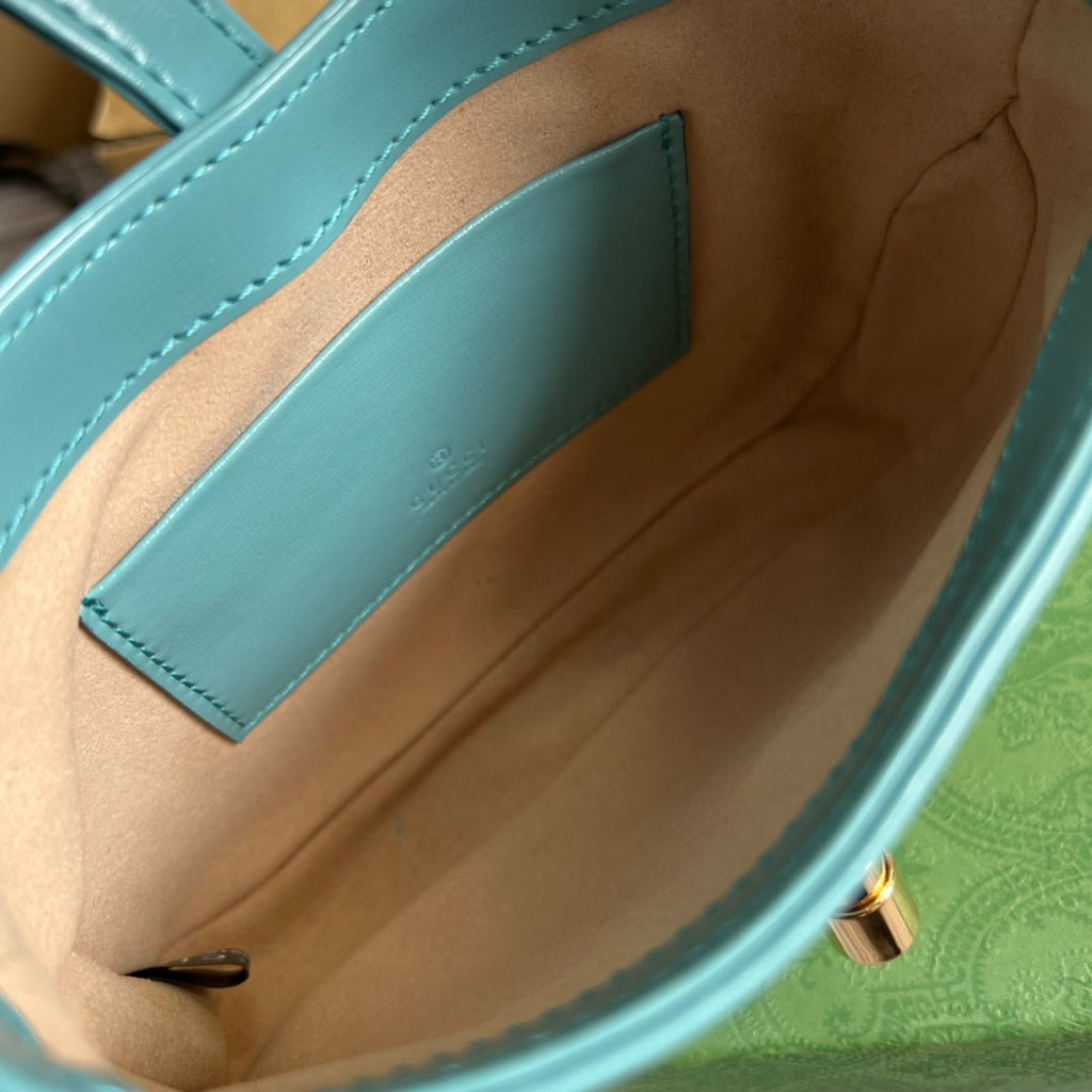 SAC À BANDOULIÈRE GG JACKIE MINI 19 EN CUIR DE VEAU BLEU PASTEL