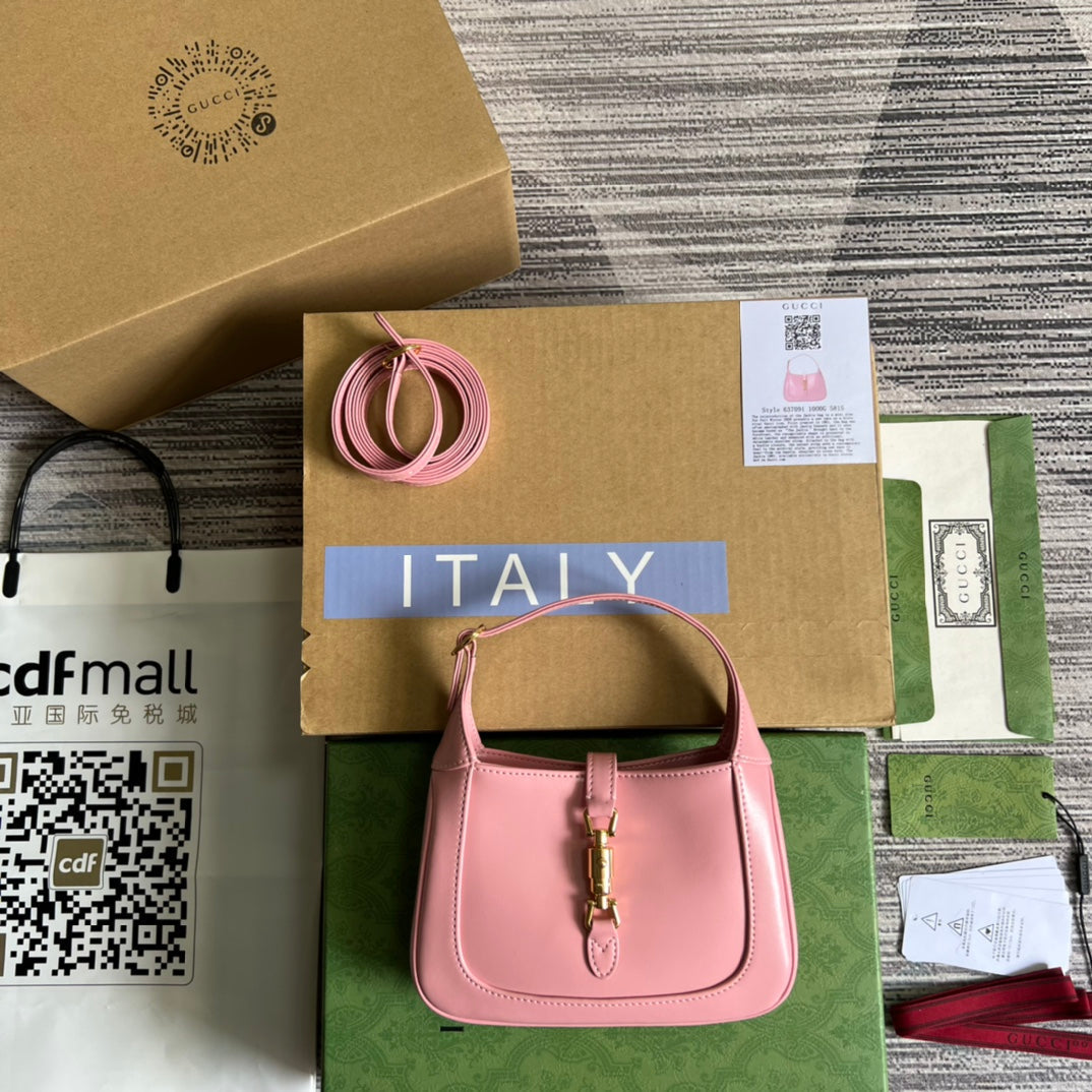 SAC À BANDOULIÈRE GG JACKIE MINI 19 EN CUIR DE VEAU ROSE PATEL