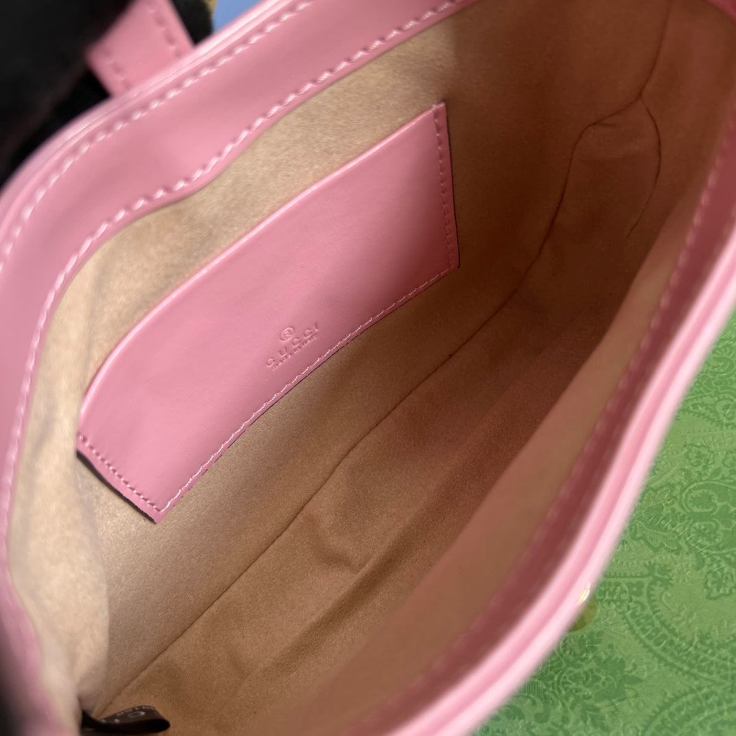 SAC À BANDOULIÈRE GG JACKIE MINI 19 EN CUIR DE VEAU ROSE PATEL
