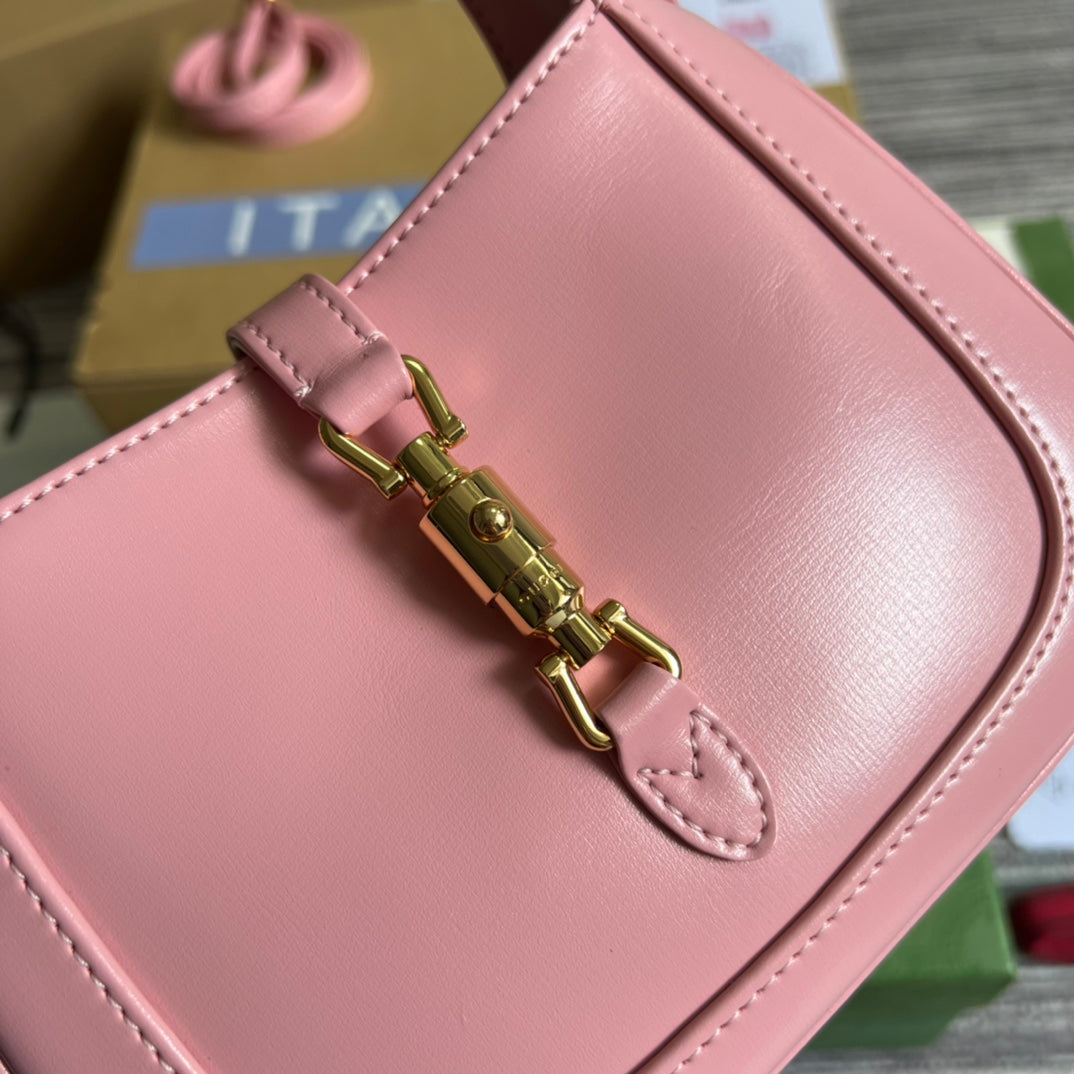 SAC À BANDOULIÈRE GG JACKIE MINI 19 EN CUIR DE VEAU ROSE PATEL