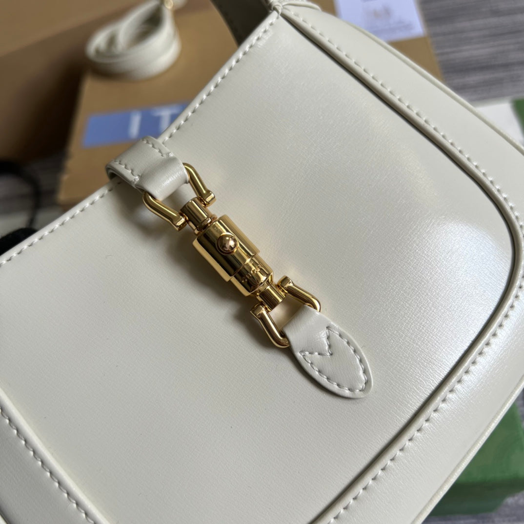 SAC À BANDOULIÈRE GG JACKIE MINI 19 EN CUIR DE VEAU BLANC