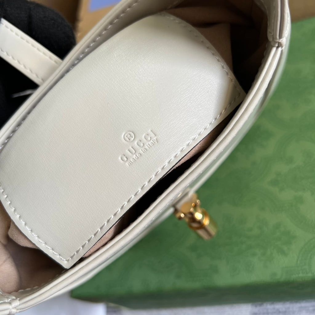 SAC À BANDOULIÈRE GG JACKIE MINI 19 EN CUIR DE VEAU BLANC