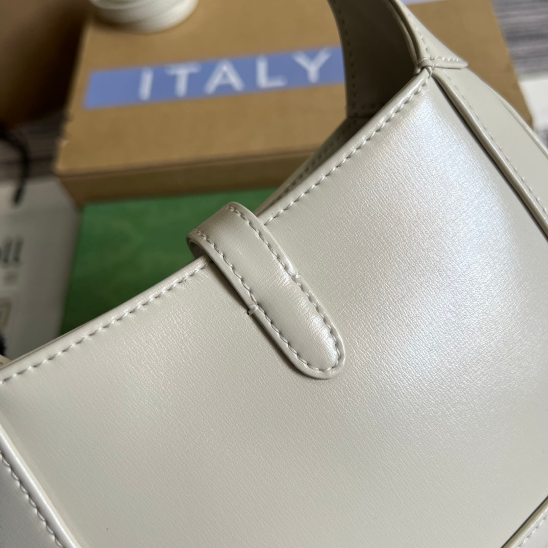 SAC À BANDOULIÈRE GG JACKIE MINI 19 EN CUIR DE VEAU BLANC
