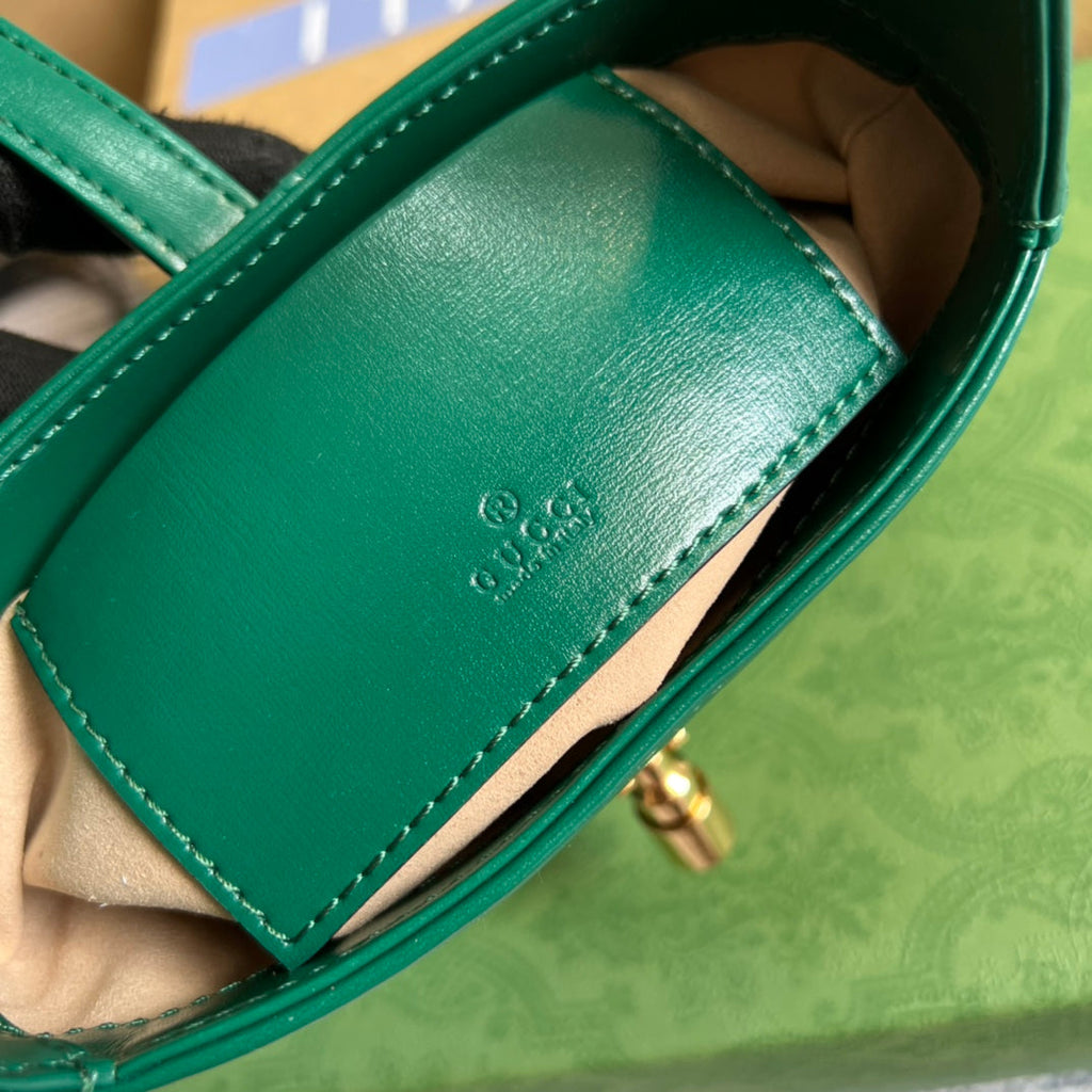 SAC À BANDOULIÈRE GG JACKIE MINI 19 EN CUIR DE VEAU VERT FORÊT