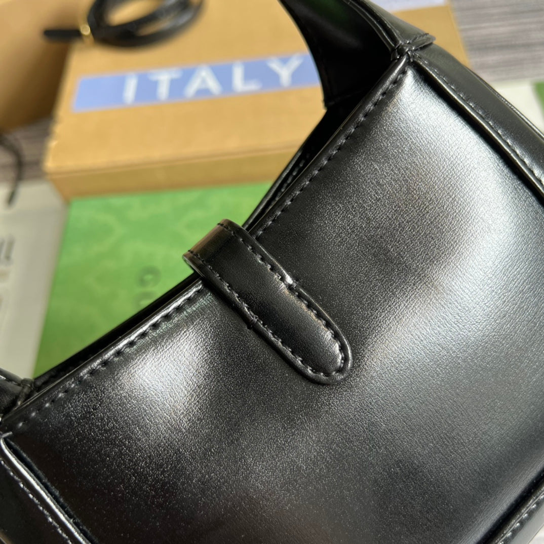 SAC À BANDOULIÈRE GG JACKIE MINI 19 EN CUIR DE VEAU NOIR
