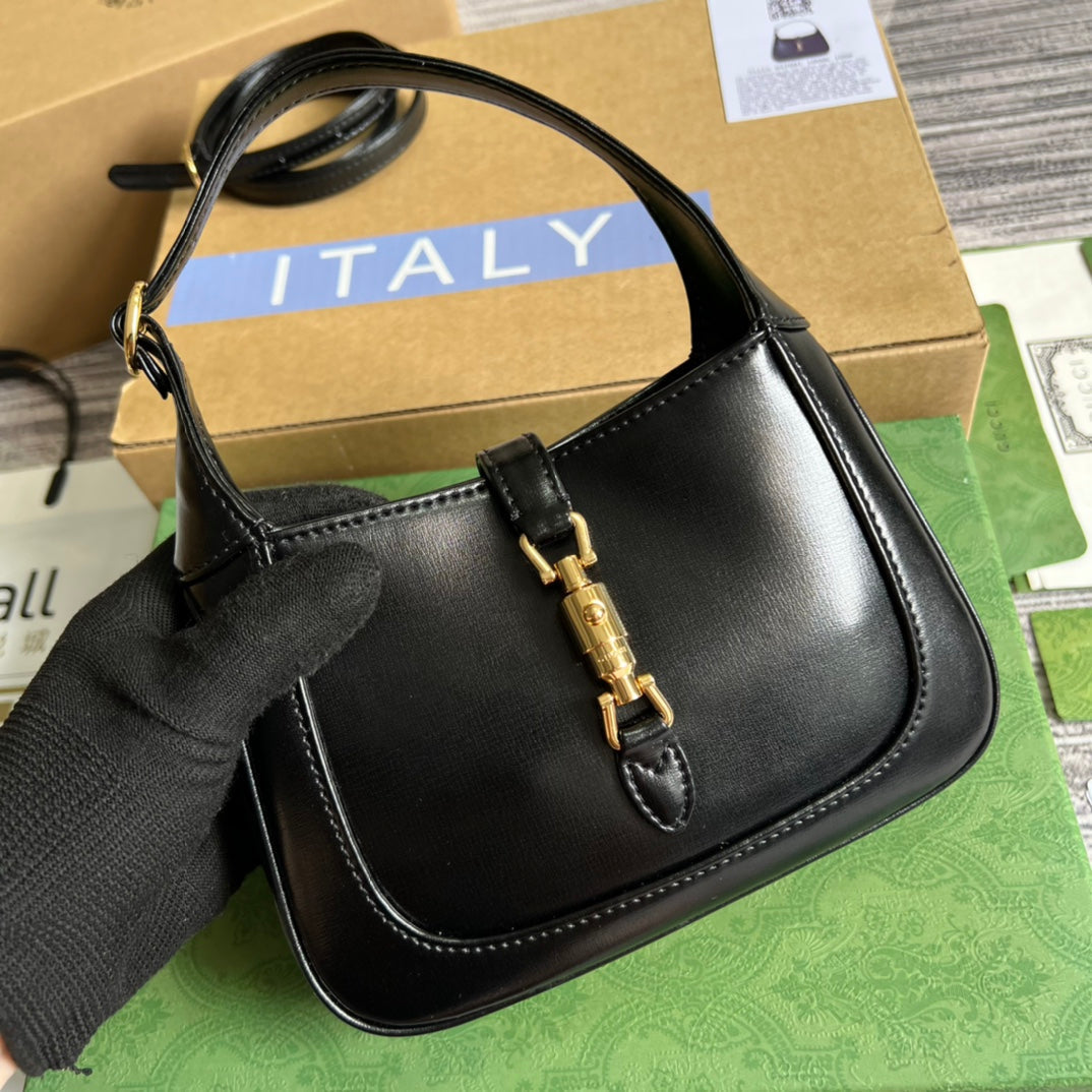 SAC À BANDOULIÈRE GG JACKIE MINI 19 EN CUIR DE VEAU NOIR