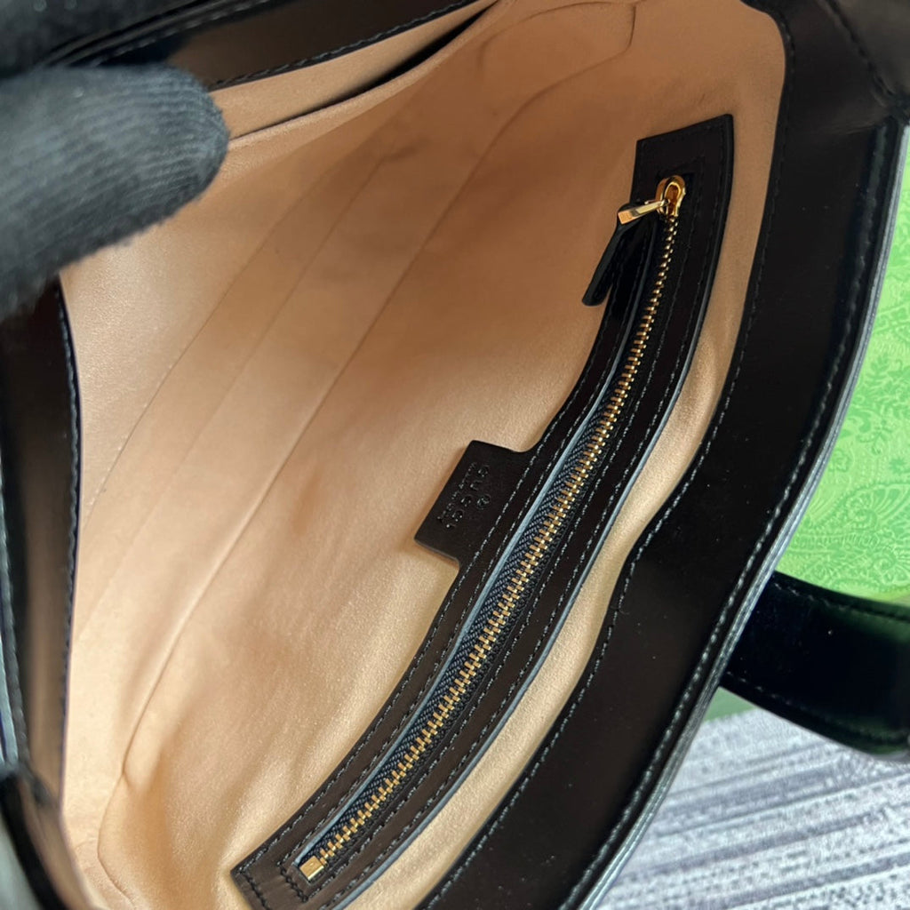 SAC À BANDOULIÈRE GG JACKIE SMALL 28 EN CUIR DE VEAU NOIR
