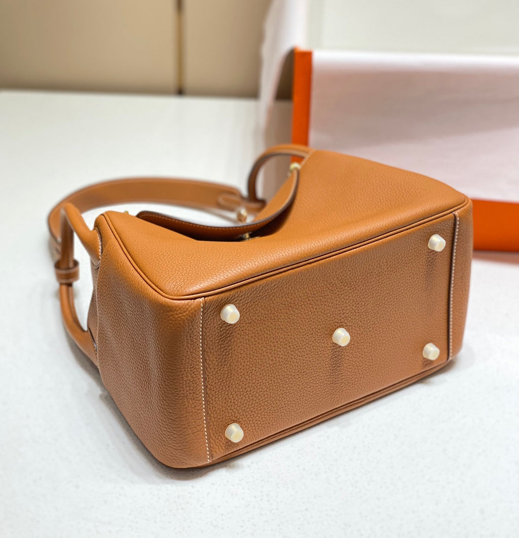 SAC HM LINDY 30 CUIR TAURILLON CLEMENCE ORANGE