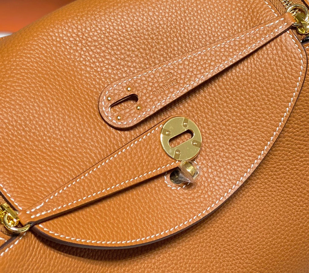 SAC HM LINDY 30 CUIR TAURILLON CLEMENCE ORANGE