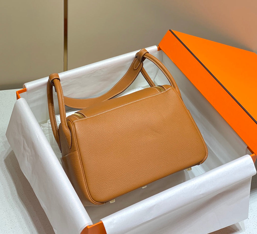 SAC HM LINDY 30 CUIR TAURILLON CLEMENCE ORANGE