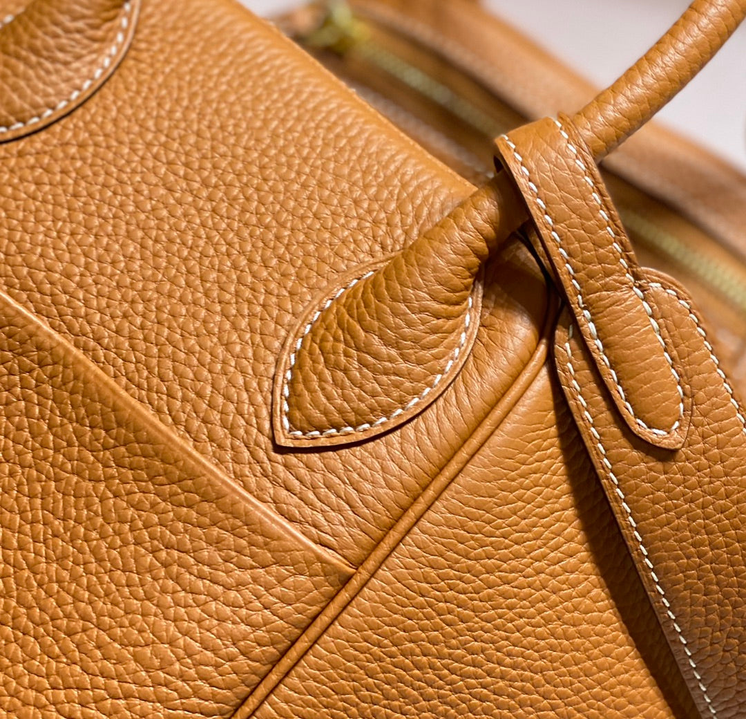SAC HM LINDY 30 CUIR TAURILLON CLEMENCE ORANGE
