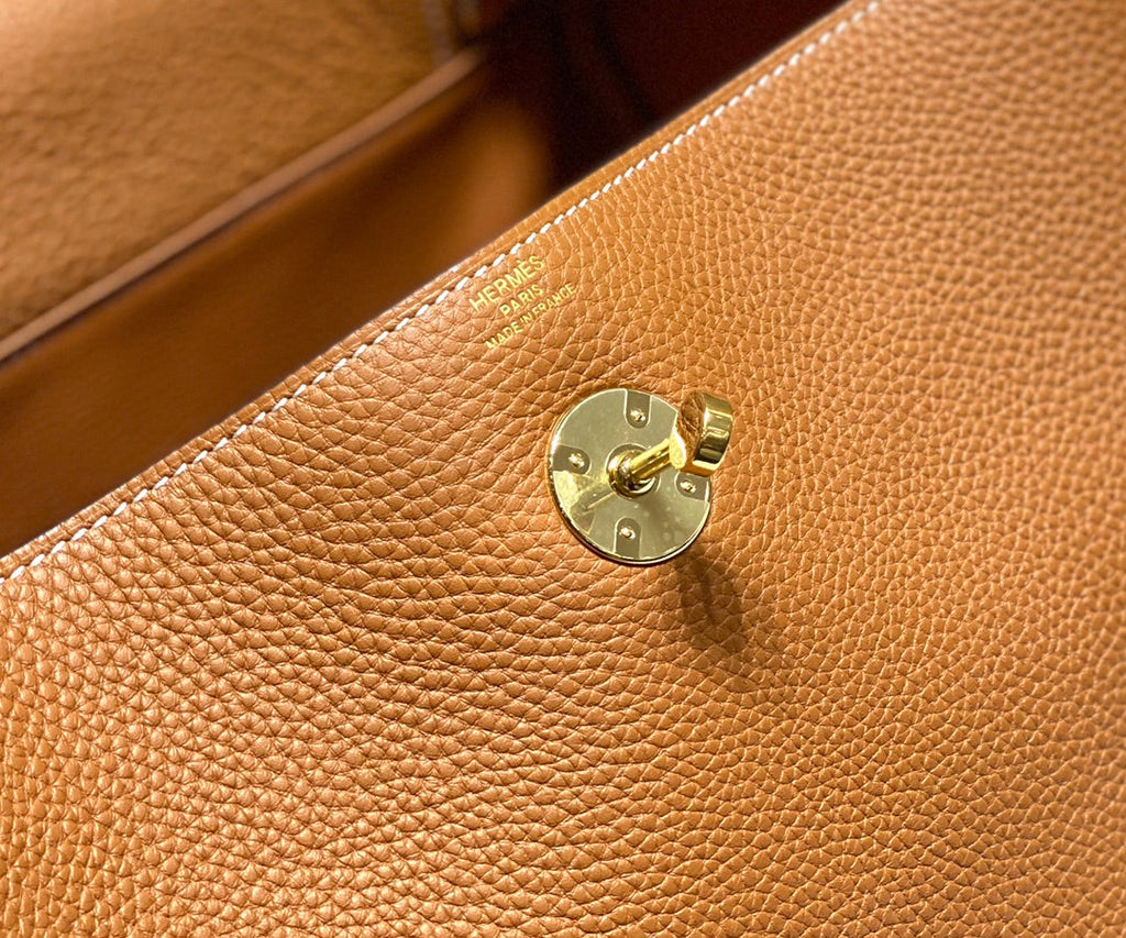 SAC HM LINDY 30 CUIR TAURILLON CLEMENCE ORANGE