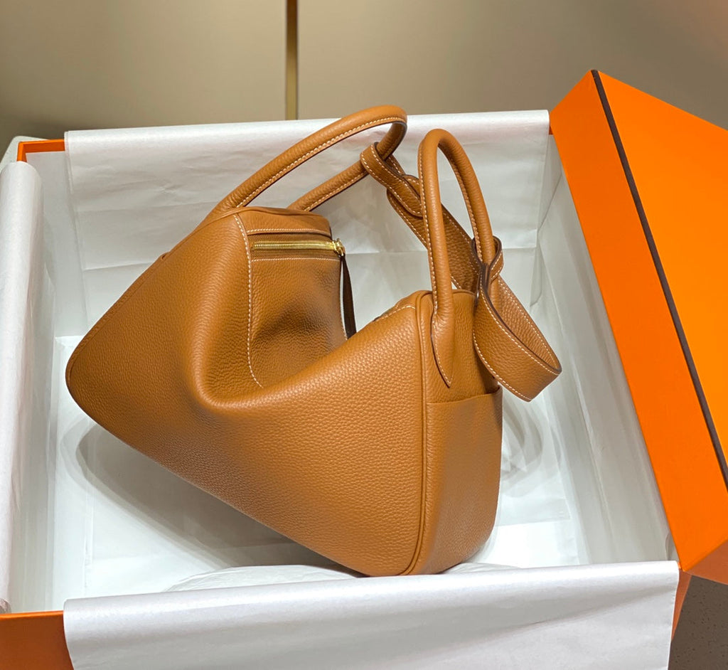 SAC HM LINDY 30 CUIR TAURILLON CLEMENCE ORANGE