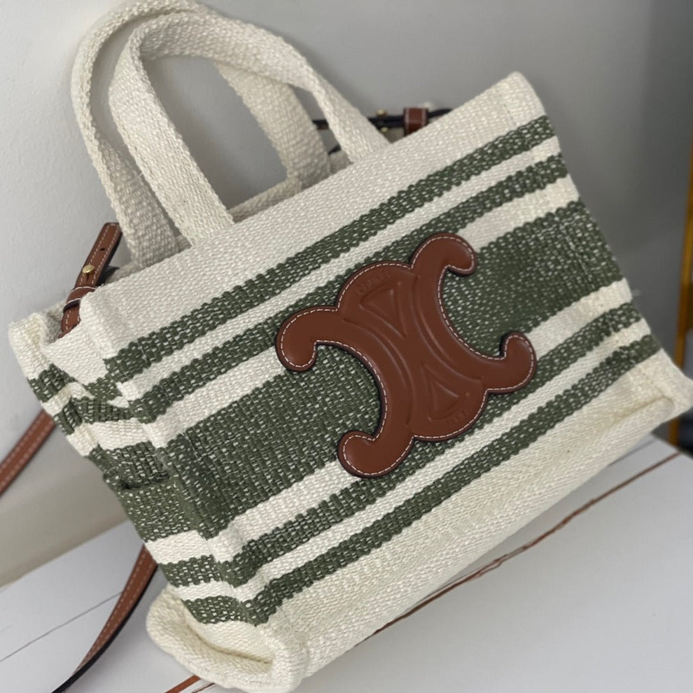 TRIPHOME 29 TISSU BLANC NOIR AVEC LOGO MARRON