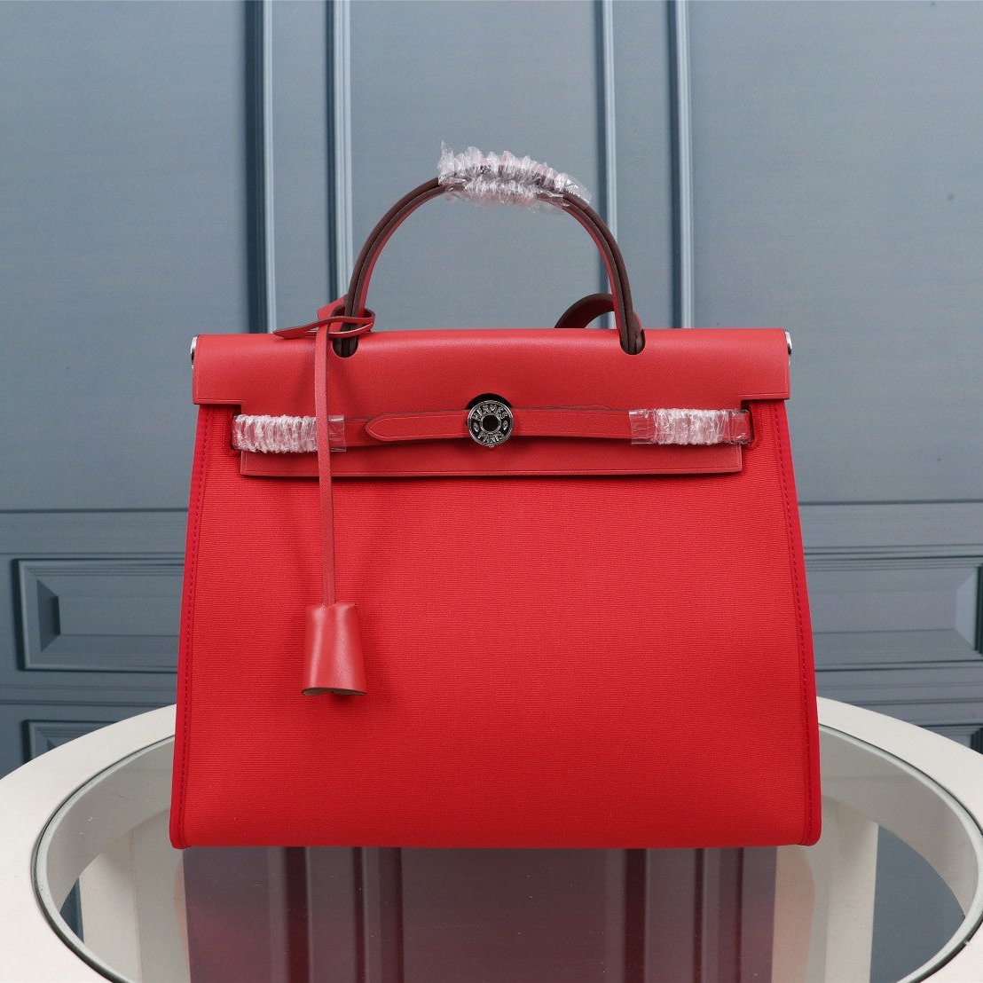 HM HERBAG ZIP 31 TOILE ROUGE
