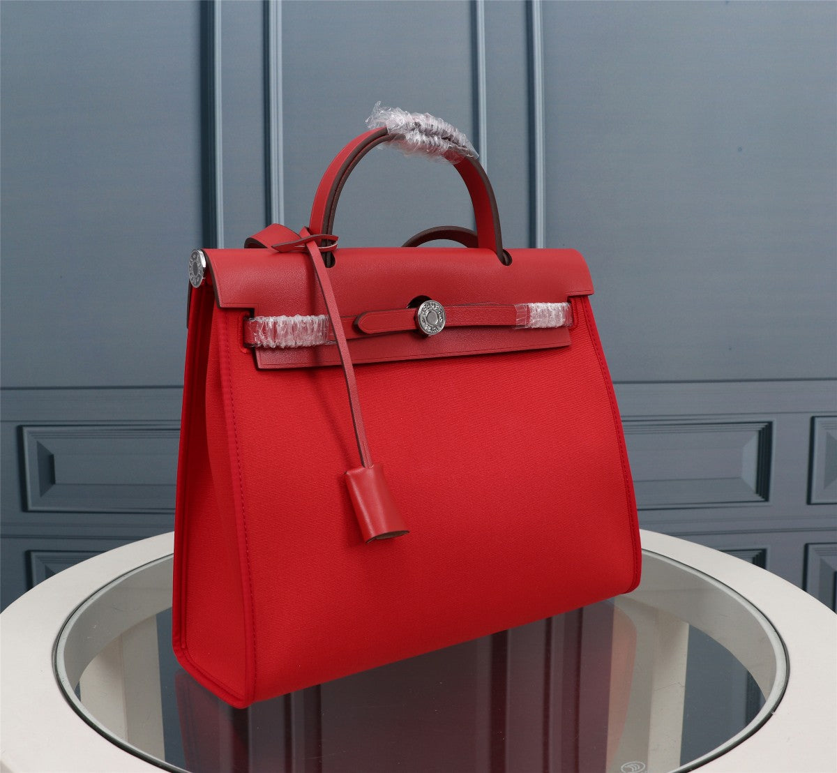 HM HERBAG ZIP 31 TOILE ROUGE