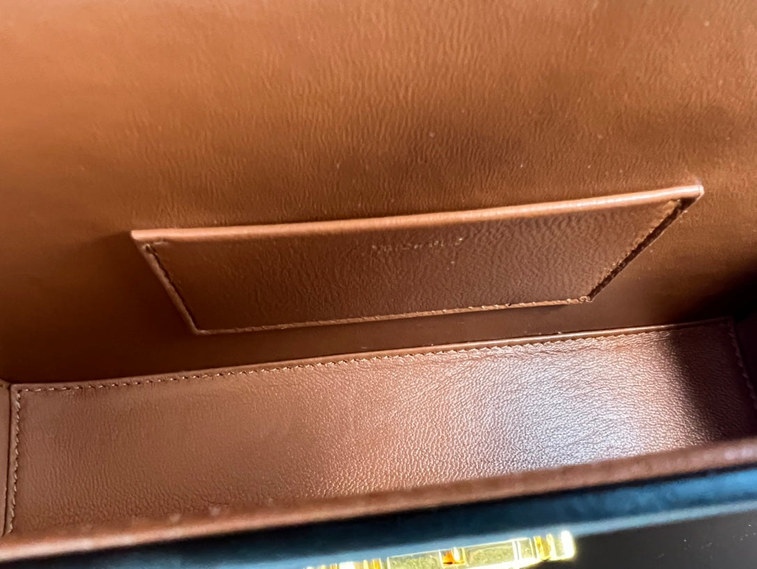 SAC BOX TRIPHOME 22 EN CUIR DE VEAU MARRON CANNELLE