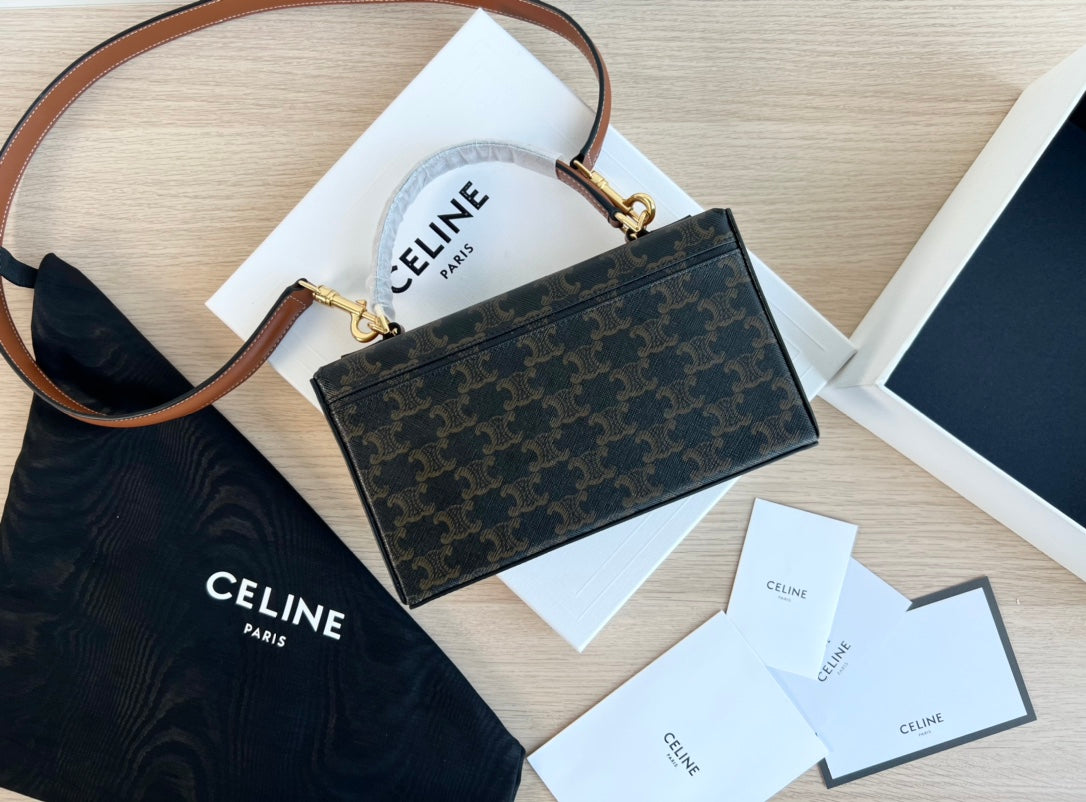 SAC BOX TRIPHOME 22 EN CUIR DE VEAU À MOTIF NOIR