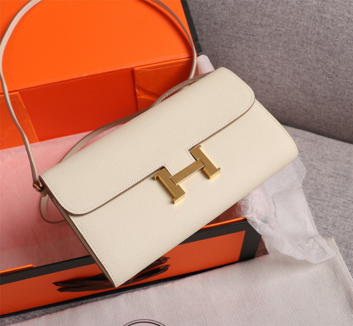 SACS HM CONSTANCE DAKANG 20,5 CRÈME EPSOM