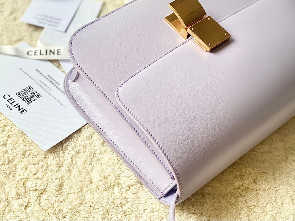 SAC CLASSIQUE MOYEN CELINE 24 CM EN CUIR DE VEAU VIOLET CLAIR