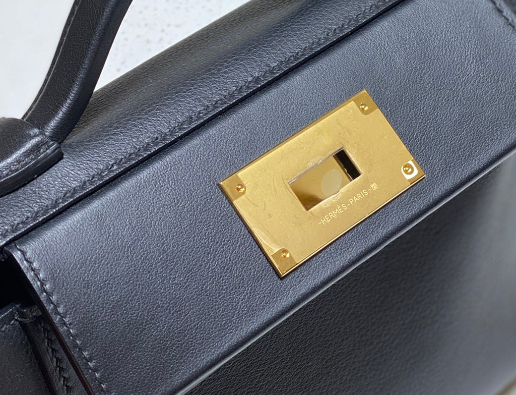 SAC À MAIN HM KELLY 21 EN CUIR DE VEAU NOIR